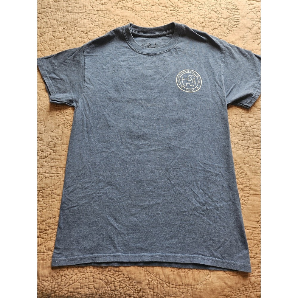 Puppie Love Women's Blue Cotton Short Sleeve Fall Pumpkin Graphic T-Shirt, Small - Picture 2 of 5